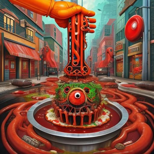 Surreal Cubist Dreamscape of Anthropomorphic Organs