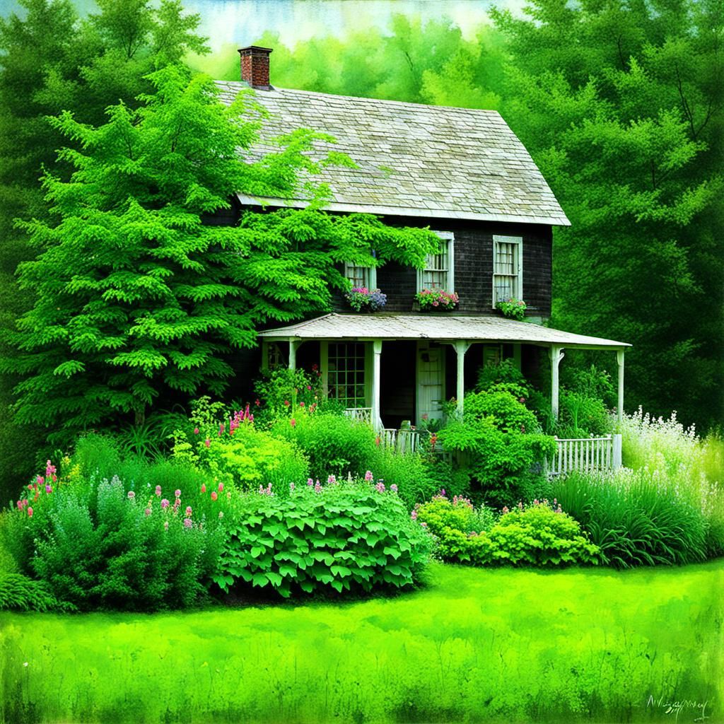 Impressionistic Garden Scene