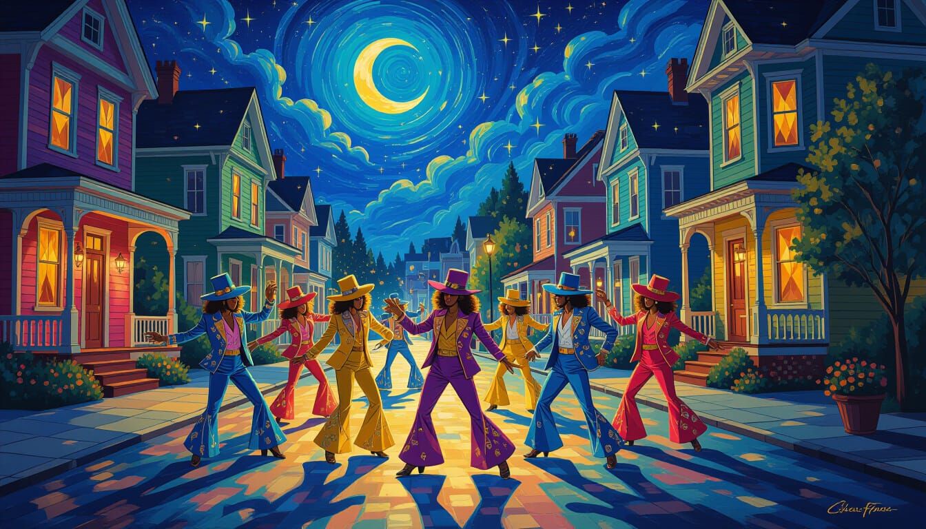 Psychedelic 70s Dance Troupe in Funkytown Fairyland