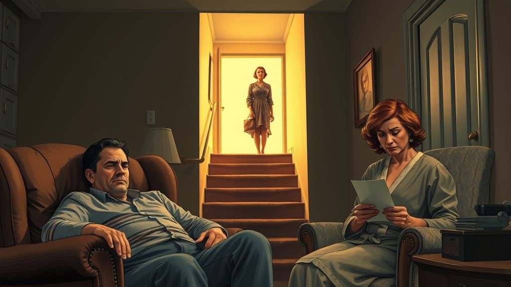 Mother's Departure in Golden Light