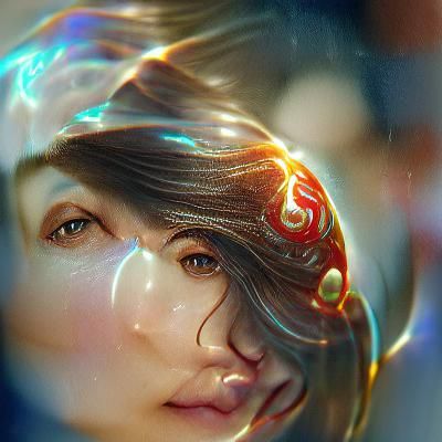 Diana Moon Portrait in Hyperdetailed Art Nouveau Style