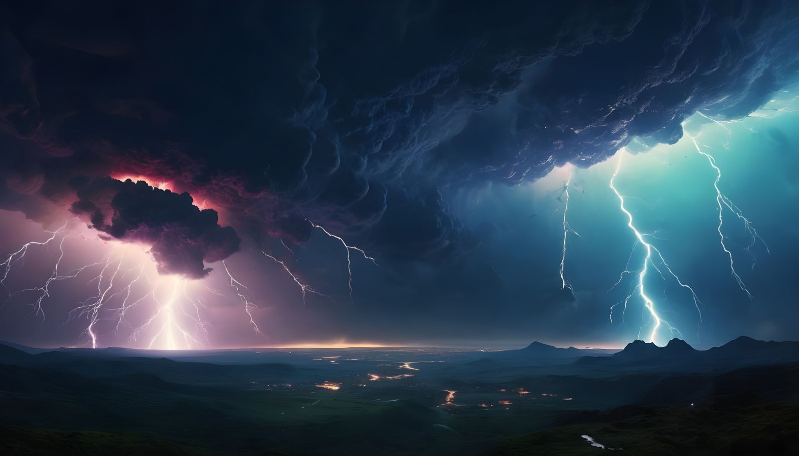 Ominous Lightning Storm over a Galaxy