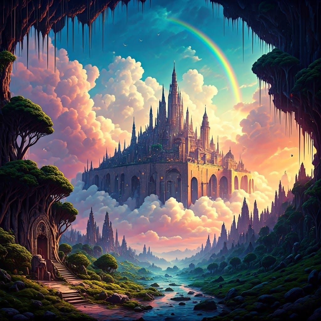 Ethereal Cloud Metropolis Rises from the Skies