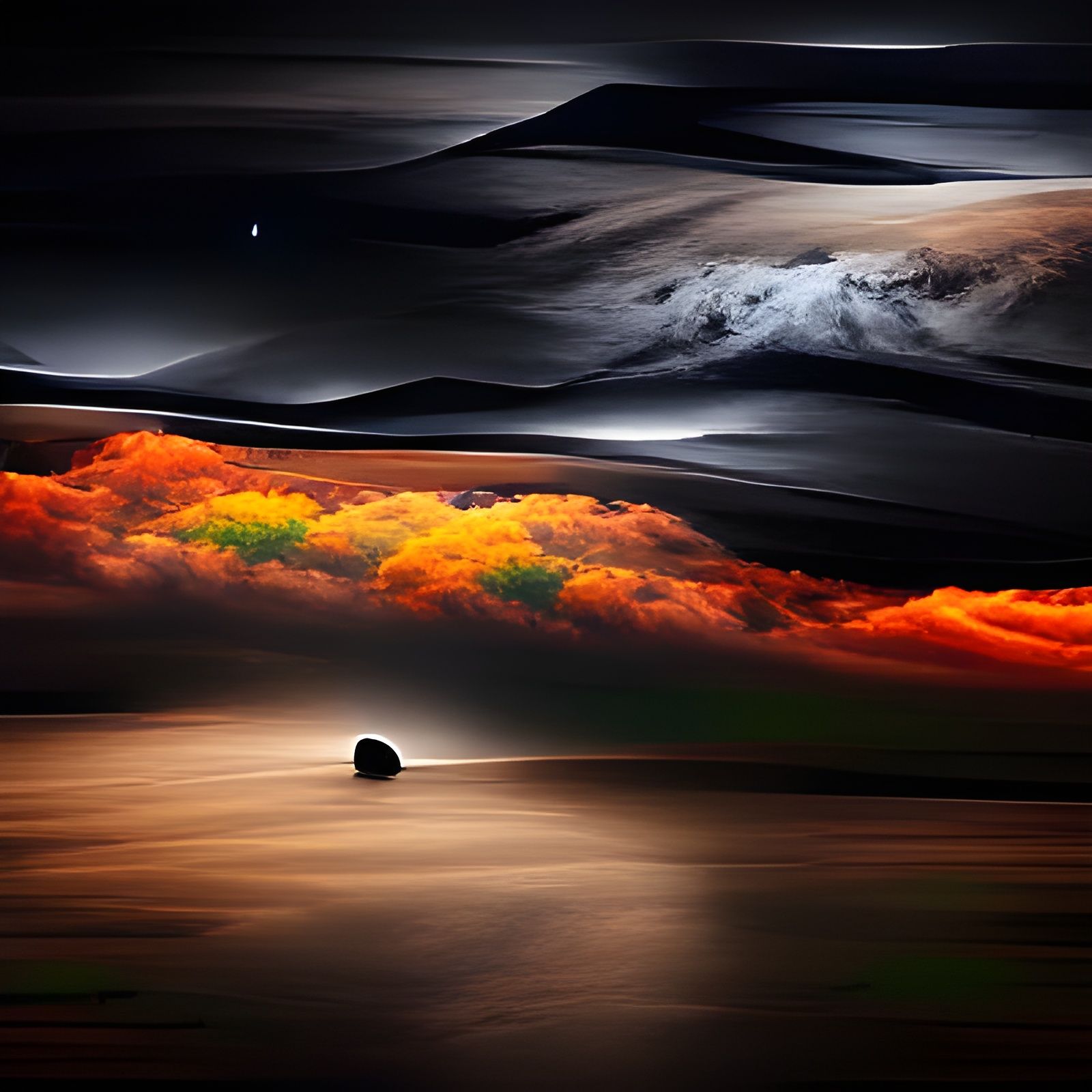Majestic Landscape with Glowing Horizon