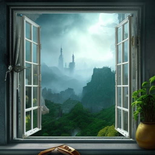 Magical World Seen Through a Window