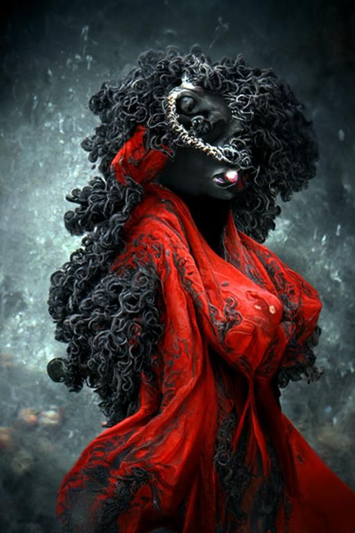 Ethereal Marie Laveau Portrait in Digital Art Style