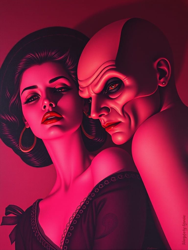 Gothic Nosferatu Portrayal in Dramatic, Surreal Art