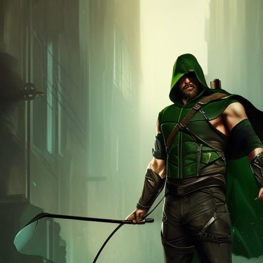 Green Arrow: Hyperdetailed Dark Fantasy Concept Art
