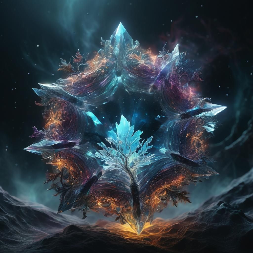 Astral Crystal Entity in Cosmic Atmosphere