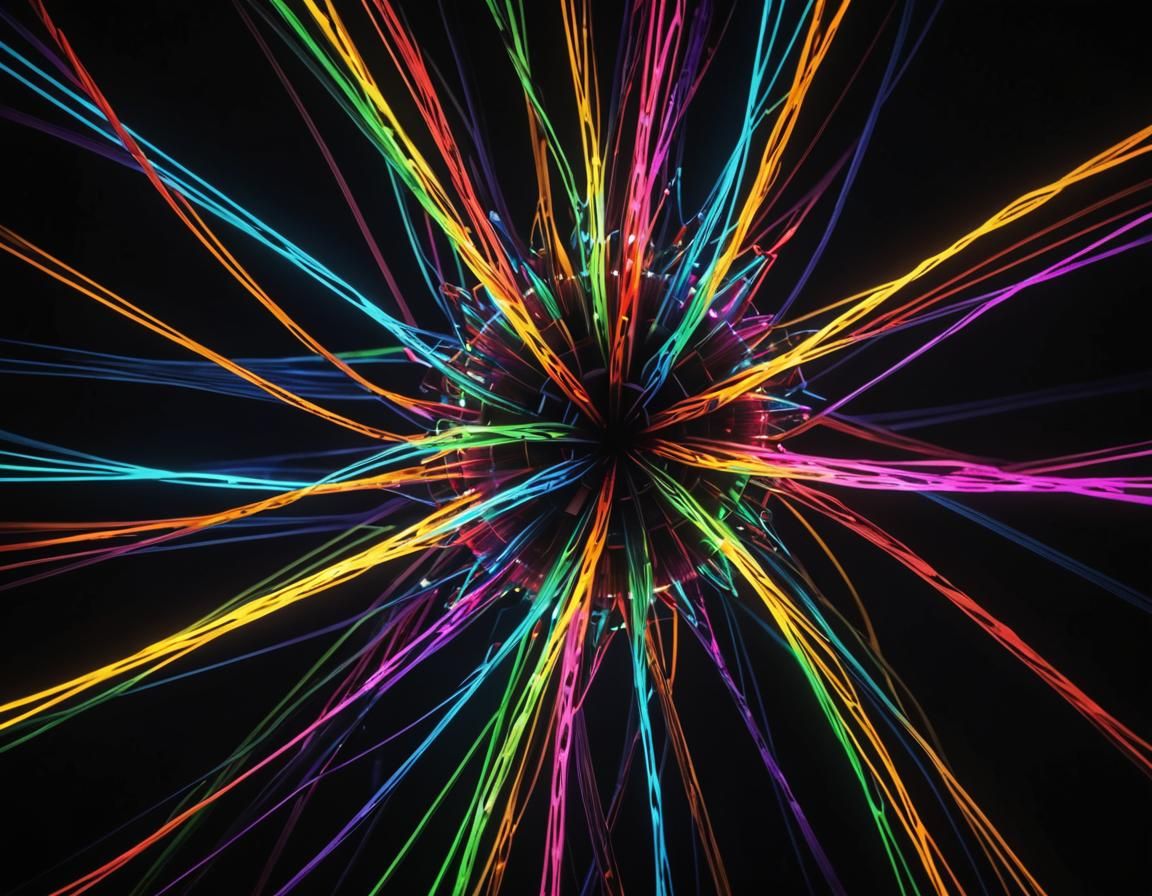 Rainbow Light String in Neon Art Style