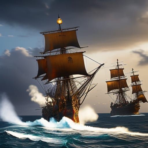 Pirate Ship Attack off Ilha Grande Coast