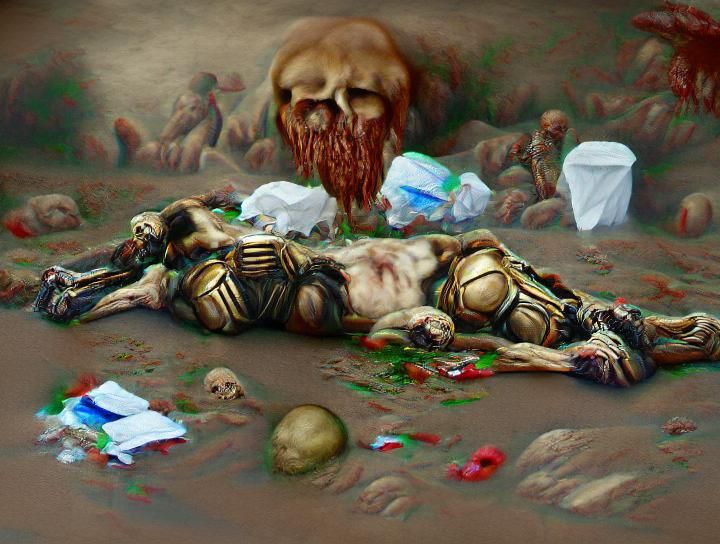 Titan's Corpse: Renaissance-Style 3D Rendering