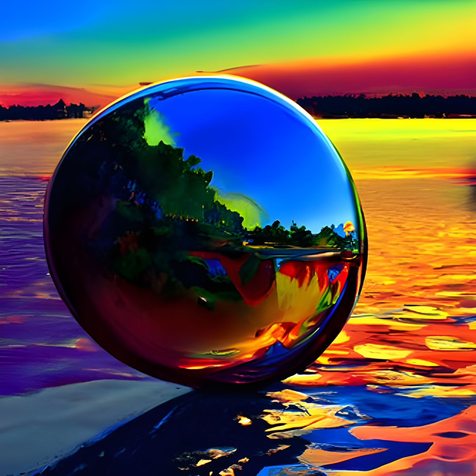 A reflection in rainbow