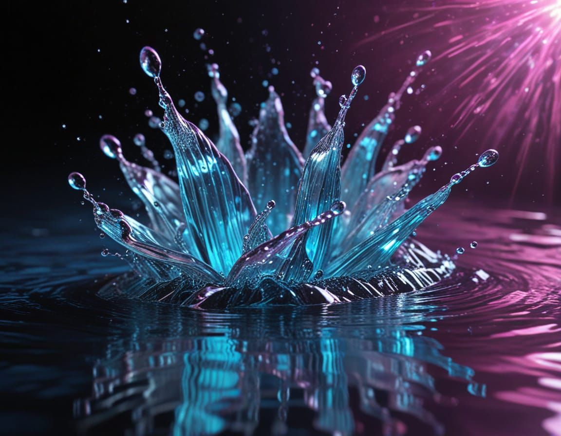 Surreal Bird Enveloped in Magical Water Whirlwind