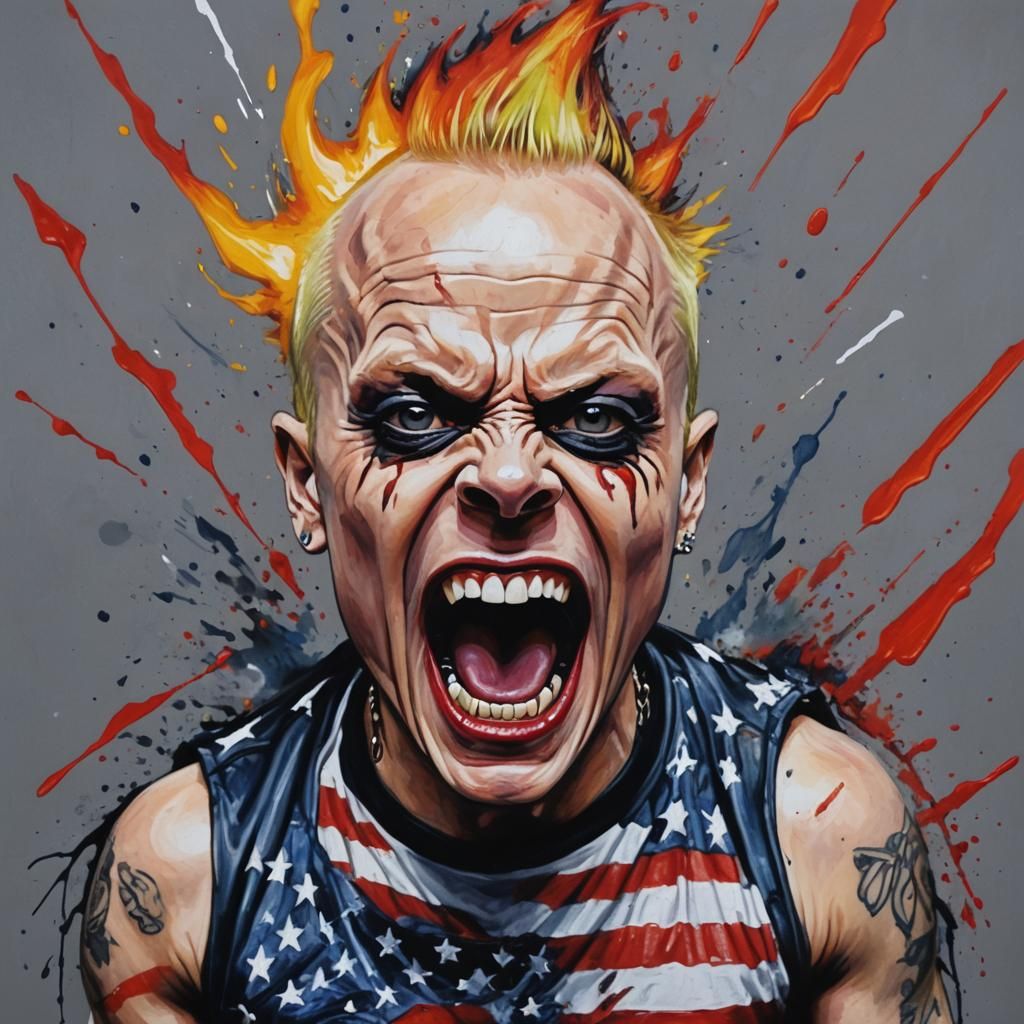 Keith Flint Ablaze: Oil Painting of The Prodigy