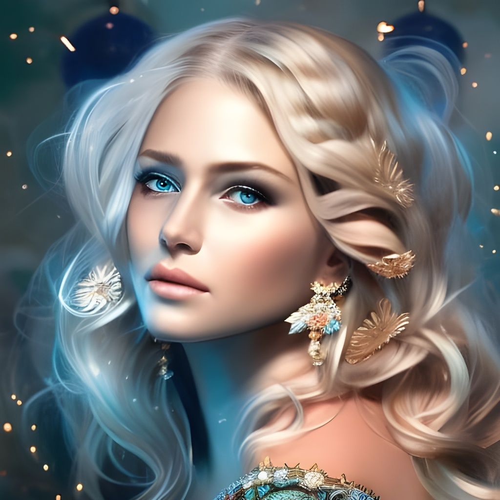 Beautiful Woman Portrait in Digital Art Style