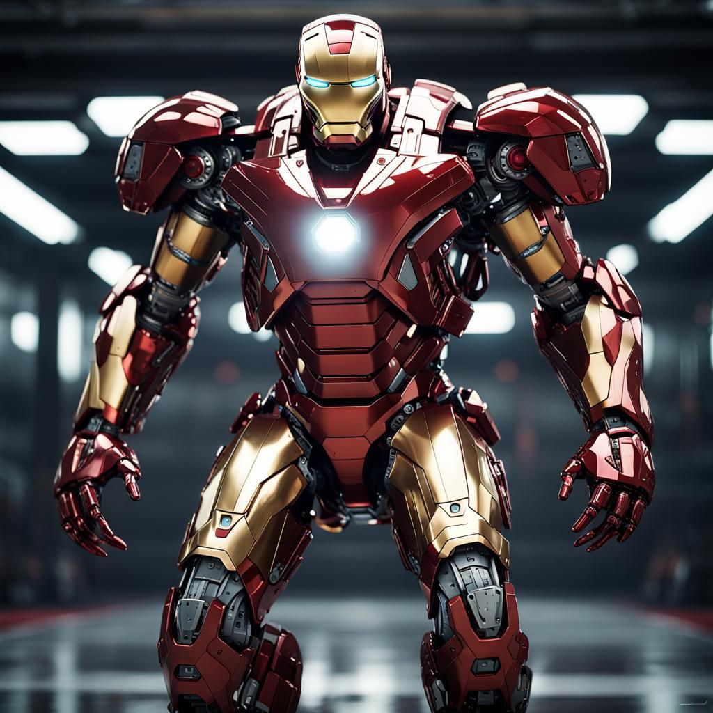 Iron Man in Intricate Sci-Fi Mech Suit