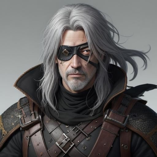 Medieval Mercenary Portrait in Cel-Shaded Manga Style