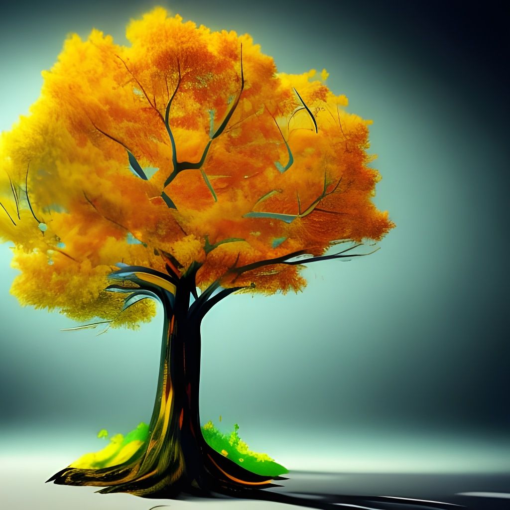 Dramatic Black Tree Concept Art in Color