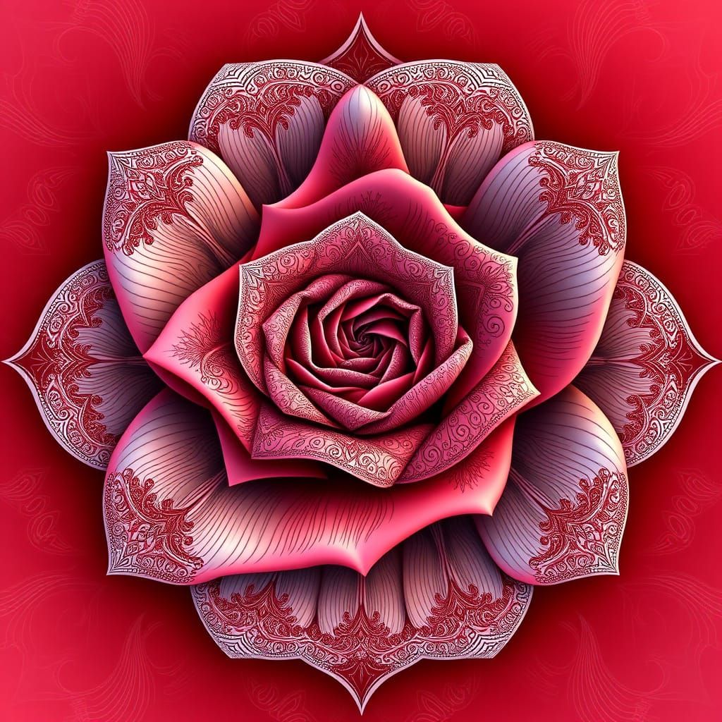 Abstract Vector Fractal with 3D Shading