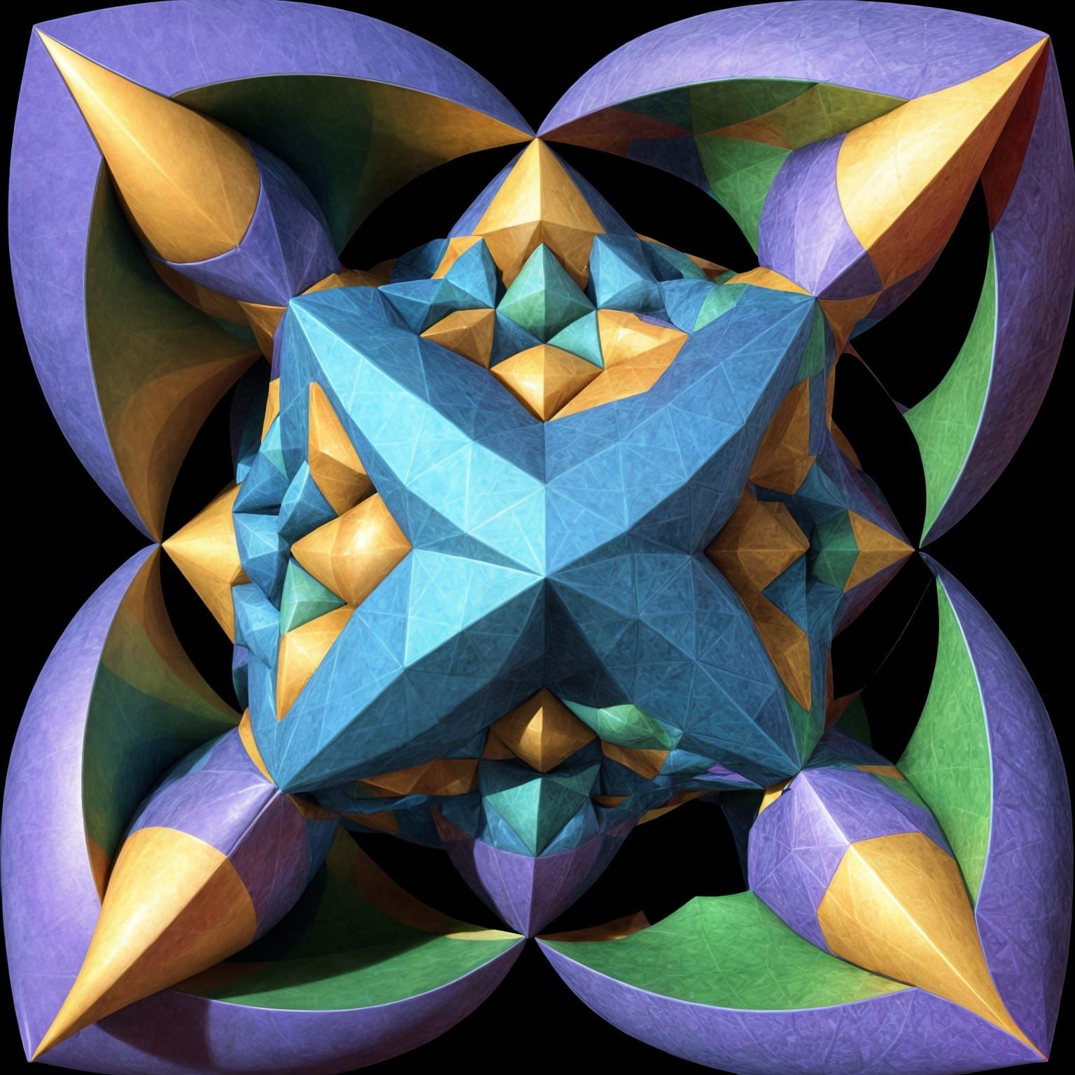 Abstract 3D Fractal Surface Generated with Hybrid Iteration ...