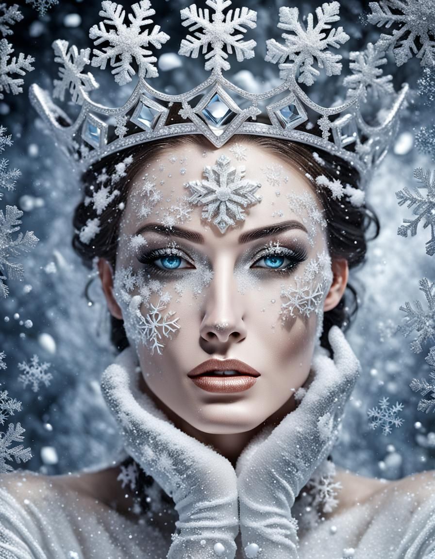 Icy Glamour: A Frost-Kissed Portrait in Diamond Jewelry