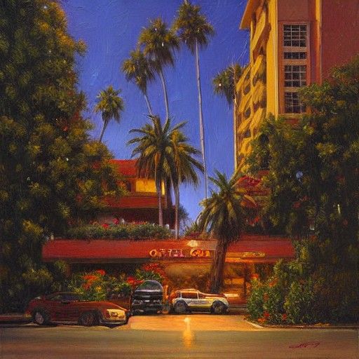 Hotel California: Oil Painting by James Gurney