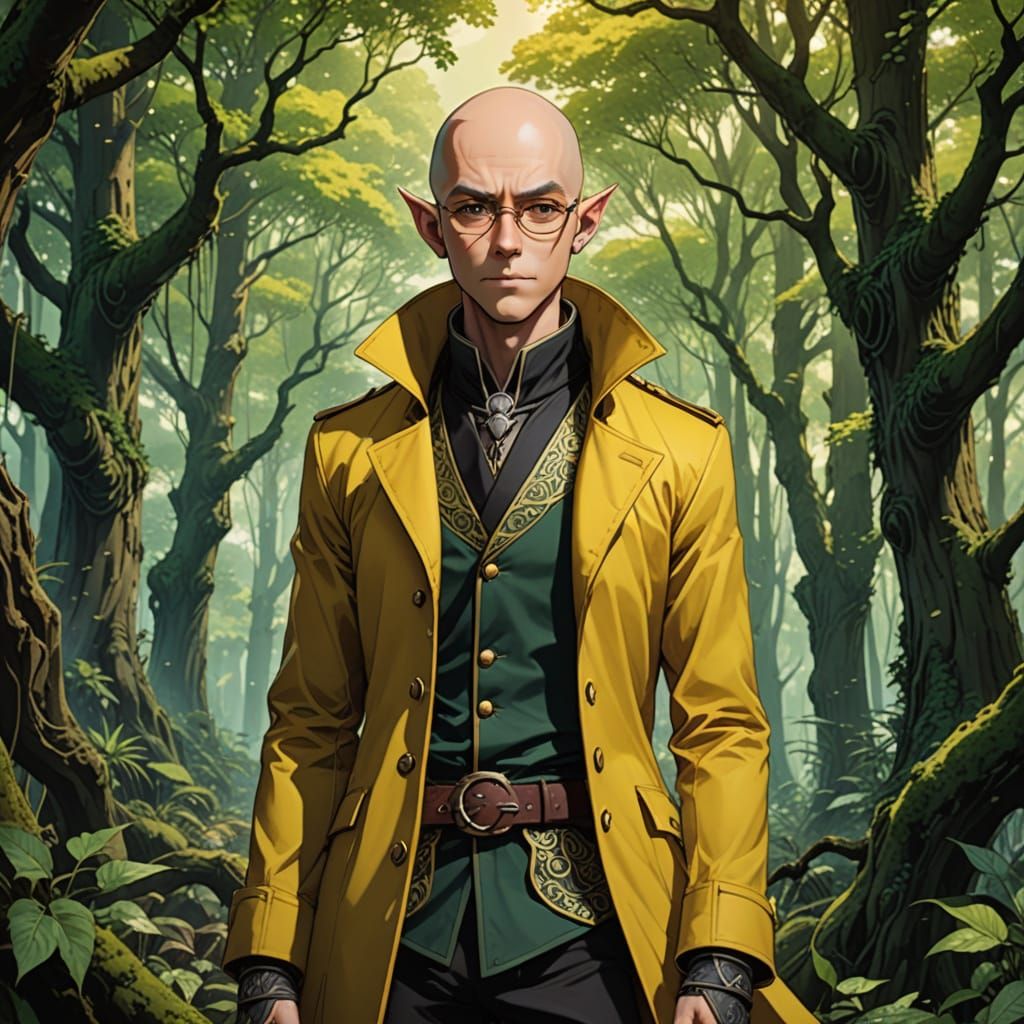 Dark Fantasy Anime Warlock in Mystical Ruins