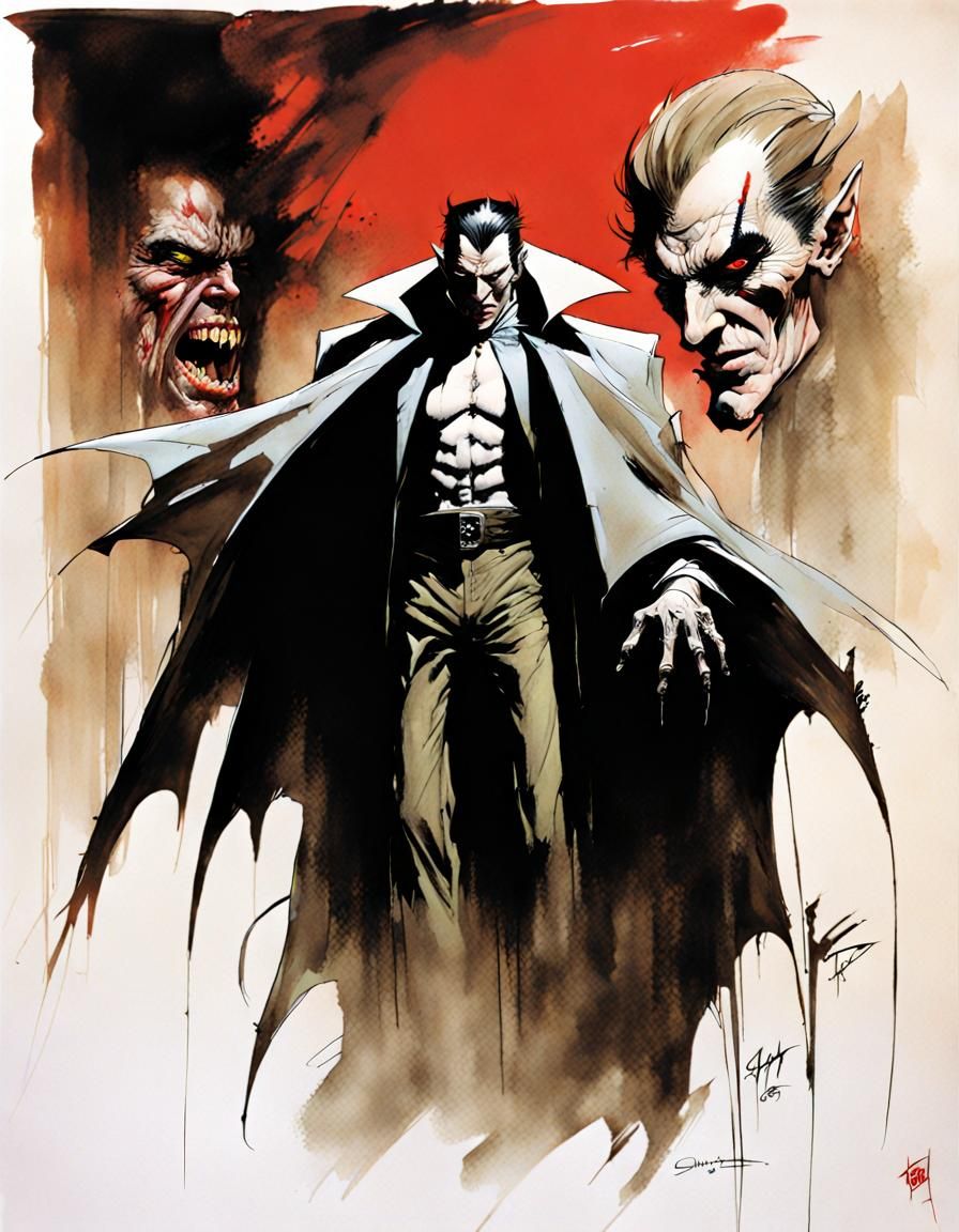 Dracula Comic Art in Bisley and Shinkawa Styles