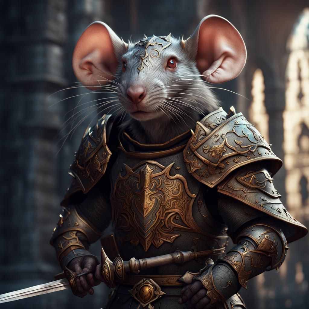 Rat Warrior in Knight Armor: Fantasy Concept Art