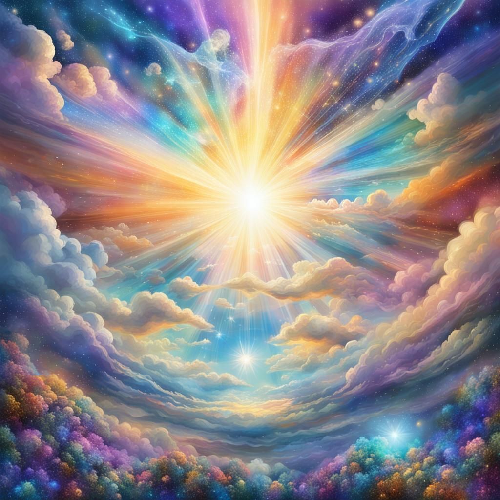 Cosmic Astral Illustration in Pablo Amaringo Style