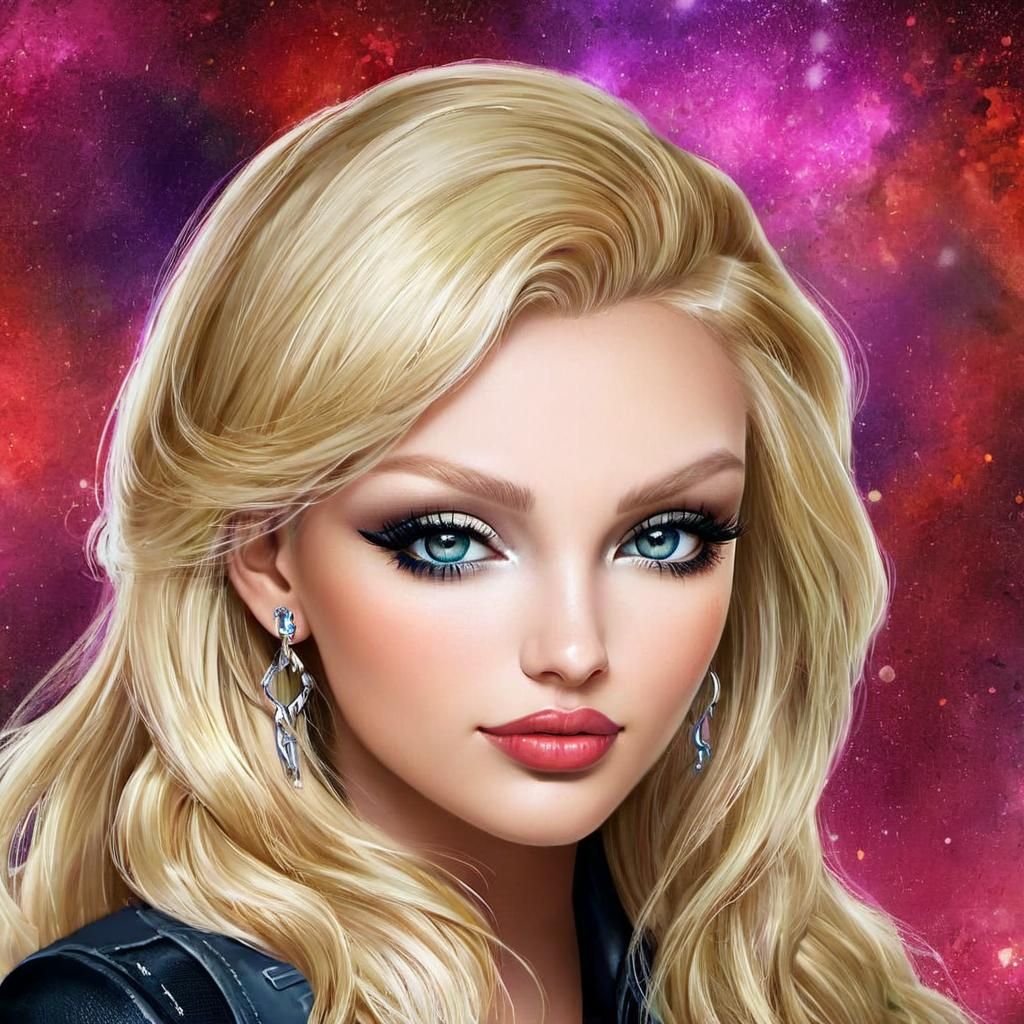 Hyperrealistic Portrait of a Blonde Woman with Intense Gaze