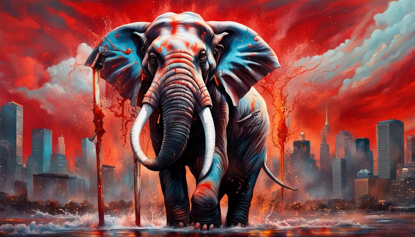 Elephant-Man Warrior in Full Plate Armor: Hyperrealistic Spl...