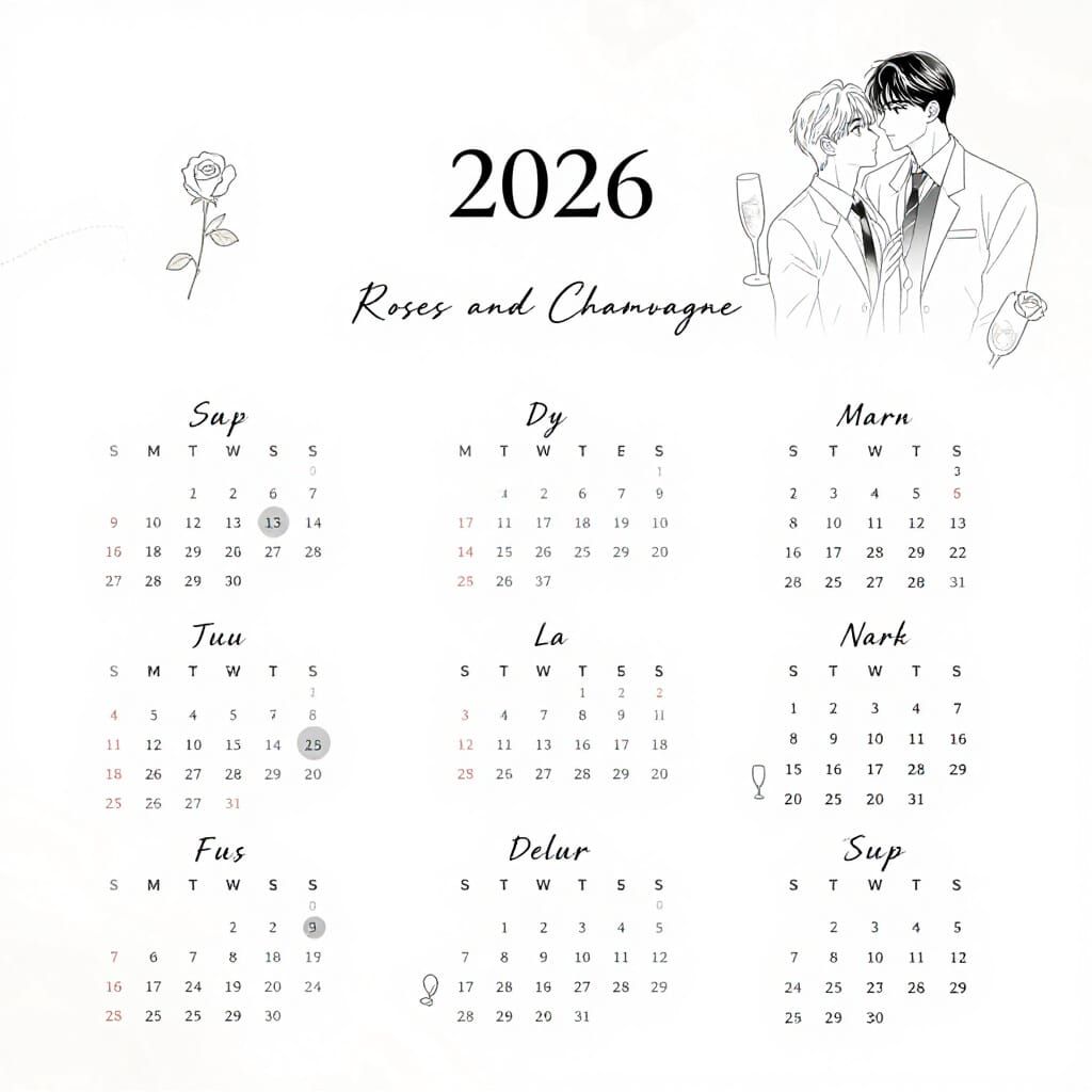 Minimalist 2026 Calendar in Korean Style