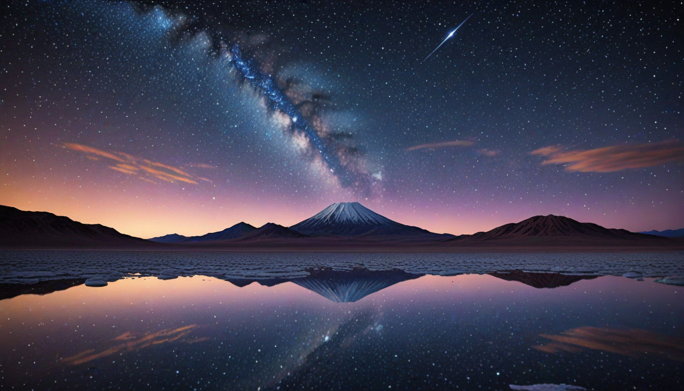 Ethereal Cosmic Landscape Unfolds on Salty Horizon