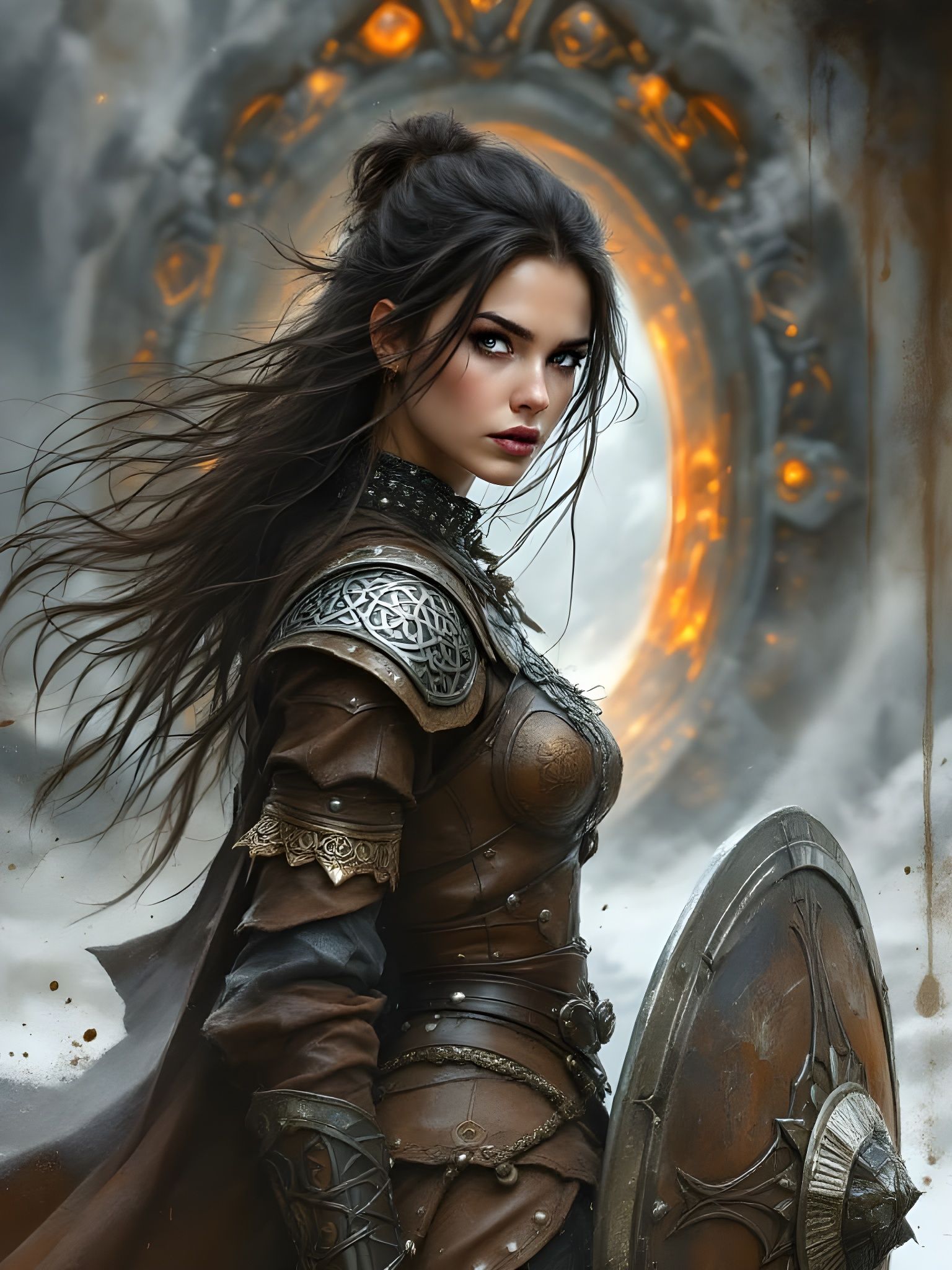 Stunning Norse Goddess of Protection in Majestic Attire