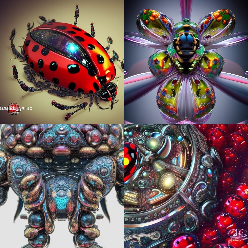 Epic Ladybug with Prismatic Design in Digital Art