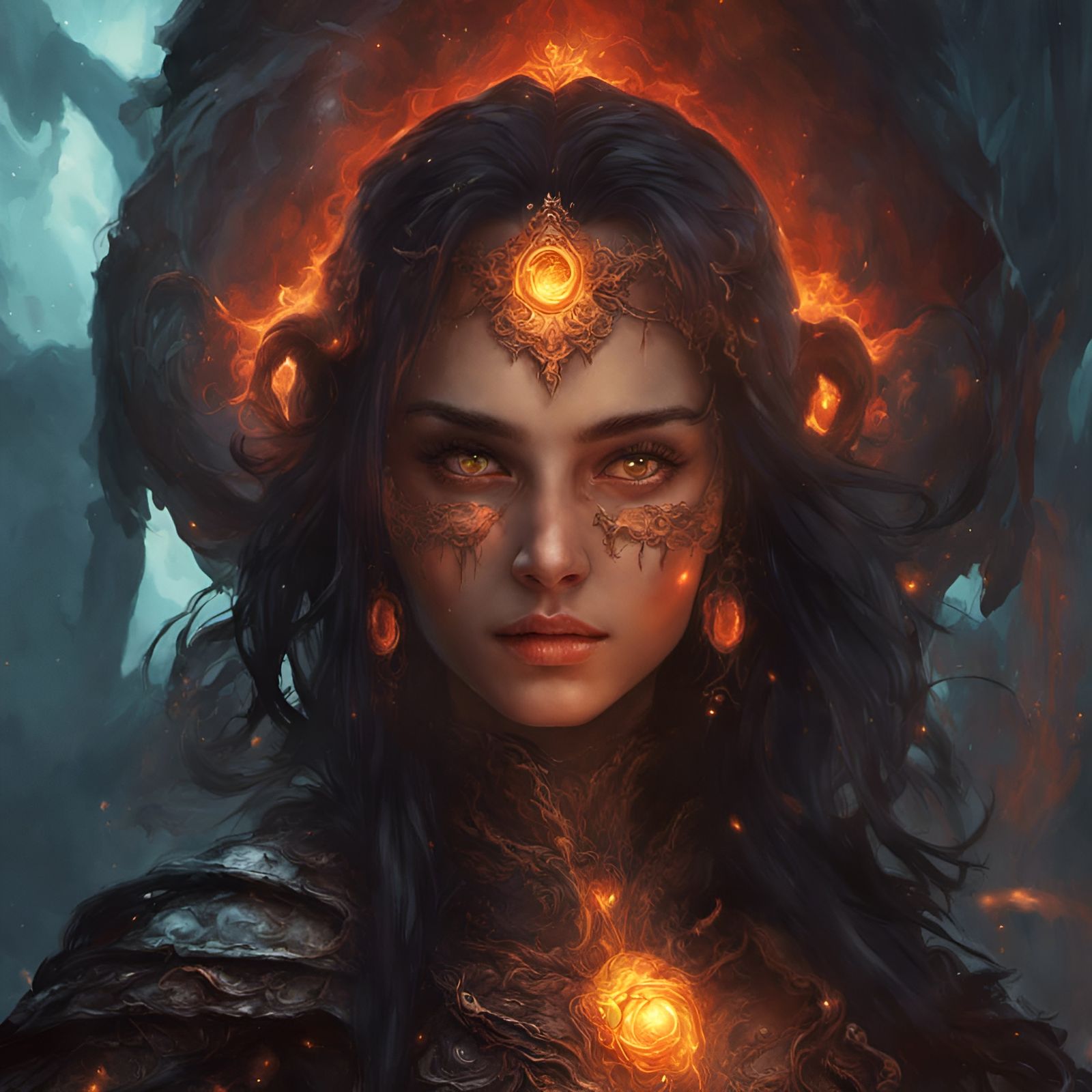 Evil Demigod Portrait in Dark Fantasy Style