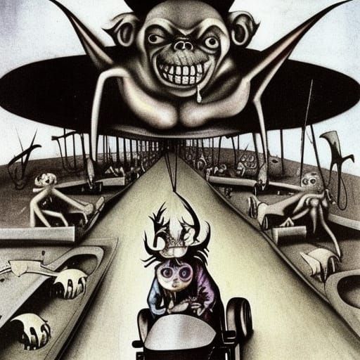 Demonic Go-Kart Track Inspired by Bosch and Burton