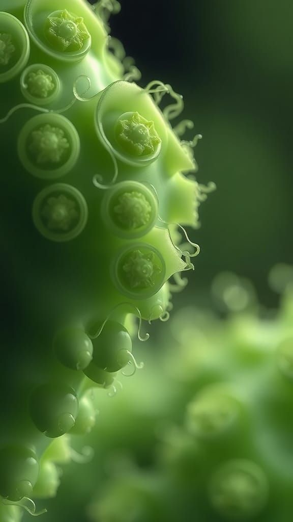 Macro photography monochromatic abstract green
