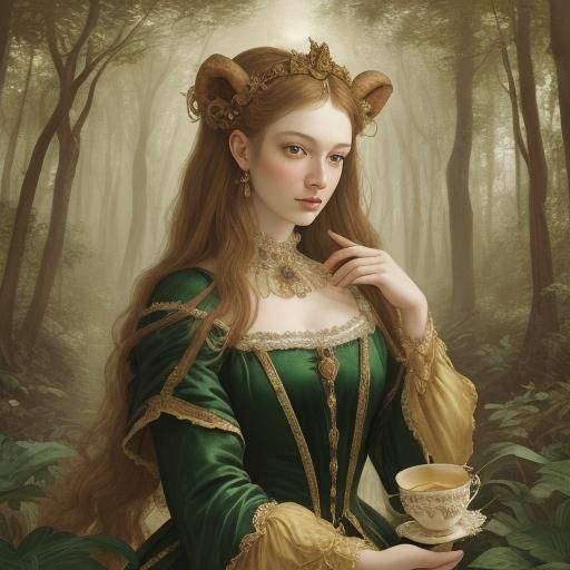 Centaur Sipping Tea in Renaissance Pop Art