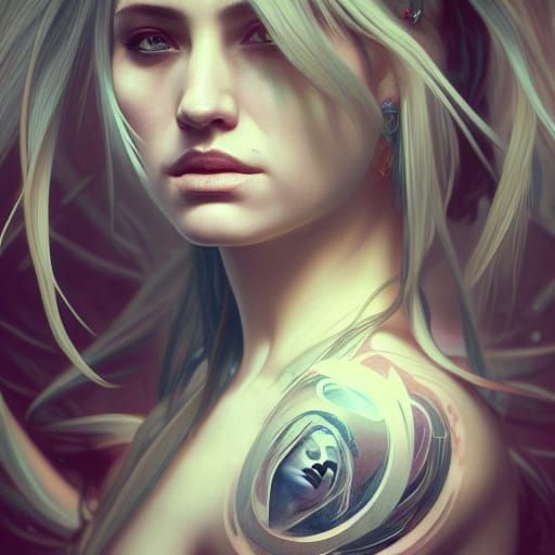 Goddess Portrait in Art Nouveau Style