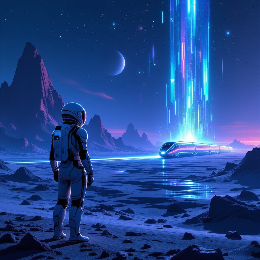 Astronaut on Alien Planet with Crystalline Structures