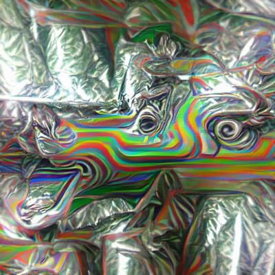 Psychedelic Chrome Aluminum Foil Texture