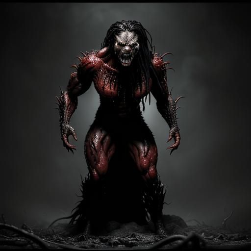 Nightmarish Venom Symbiote as Cinematic Oil Painting