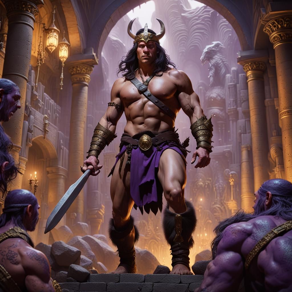 Conan the Barbarian in Dark Fantasy Style