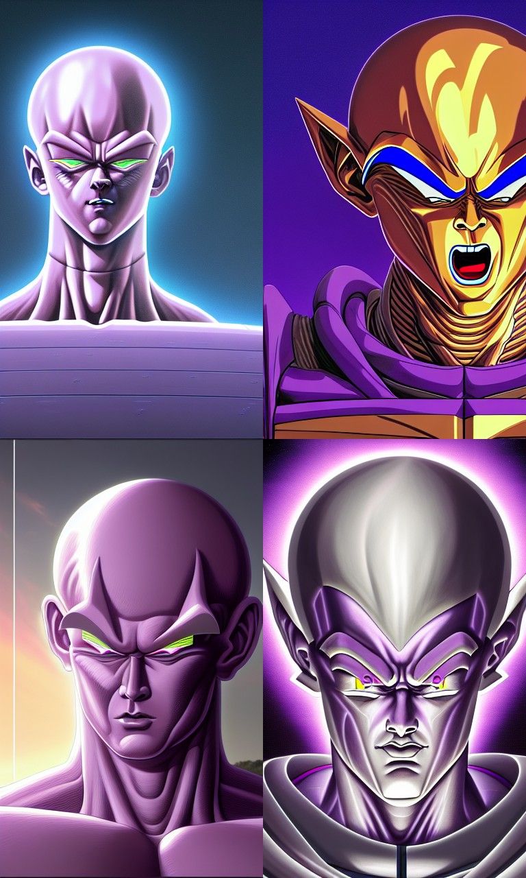 Frieza Digital God Portrait in Vaporwave Style