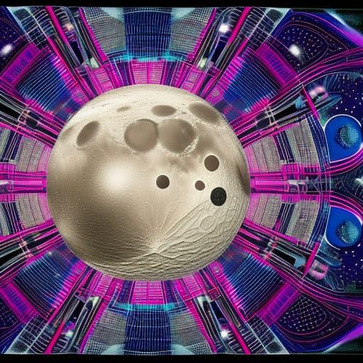 Futuristic Mission Control in Modern Geometric Art