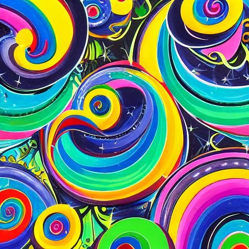 Vibrant Candyland Wonderland in Gouache Style