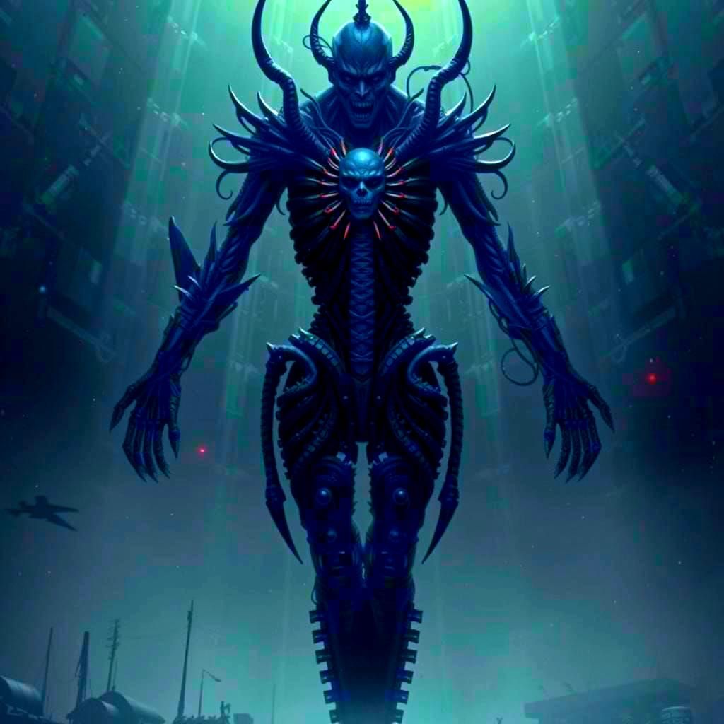 Horrific Biomechanical Cenobites in Dark Masterpiece Style